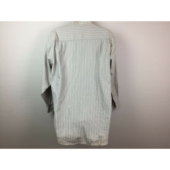 Van Heusen Mens Beige Striped Button-Front Shirt Size 16.5 32/33 - Picture 3 of 8
